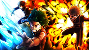 My Hero Academia Deku Bakugo Shoto Power Display Wallpaper