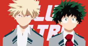 My Hero Academia Dekuand Bakugo Vector Art Wallpaper