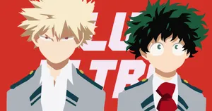 My Hero Academia Dekuand Bakugo Vector Art Wallpaper