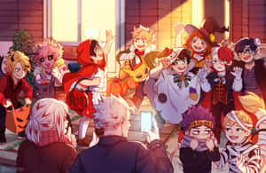 My Hero Academia Halloween Characters Wearing Costumes Wallpaper