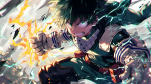 My Hero Academia Izuku Midoriya Power Up Wallpaper