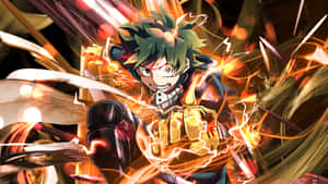 My Hero Academia Izuku Midoriya Power Up Wallpaper