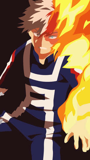 My Hero Academia Shoto Todoroki Flame Power Wallpaper