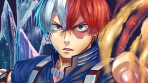 My Hero Academia Shoto Todoroki Power Unleashed Wallpaper