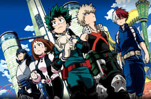 My Hero Academia Students Readyfor Action Wallpaper