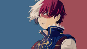 My Hero Academia Todoroki Half Blue Red Background Wallpaper