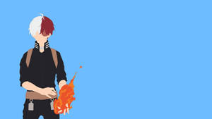 My Hero Academia Todoroki Minimalist On Blue Wallpaper