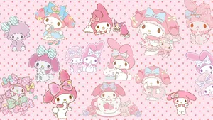 My Melody Pink Aesthetic Collage Wallpaper