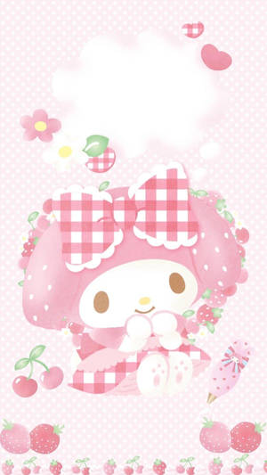 My Melody With Pink Ribbon Wallpaper