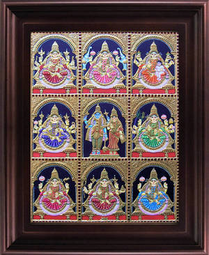 Myangadi Tanjore Painting Ashta Lakshmi Wallpaper