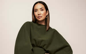 Myleene Klass Portraitin Green Sweater Wallpaper