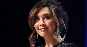 Myleene Klass Strikes A Pose At An Outdoor Photoshoot Wallpaper