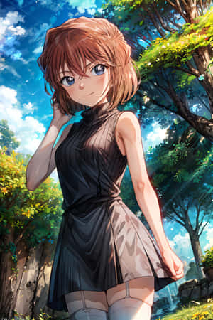 Mysterious And Intellectual Haibara Ai From Detective Conan Wallpaper