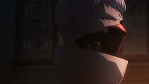 Mysterious Anime Character Glance Wallpaper