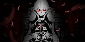 Mysterious Anime Character Red Eyes Flames Wallpaper