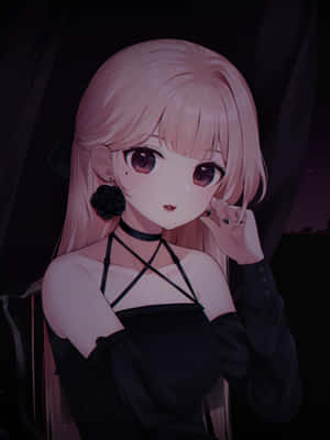 Mysterious Anime Girl Nighttime Wallpaper