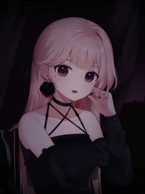 Mysterious Anime Girl Nighttime Wallpaper