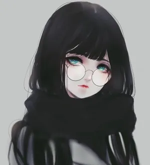 Mysterious Anime Girlwith Glasses Wallpaper