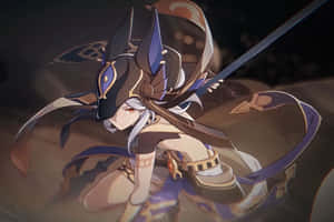 Mysterious Anubis Warrior Artwork Wallpaper