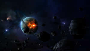 Mysterious Asteroid Hurdling Through Space Wallpaper