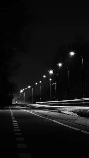 Mysterious Black And White City Street Wallpaper