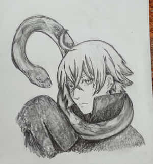 Mysterious Black Butler Snake Character In Action Wallpaper