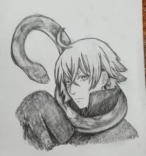 Mysterious Black Butler Snake Character In Action Wallpaper