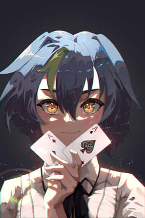 Mysterious Card Player Anime Character Wallpaper