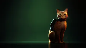 Mysterious Catin Green Light Wallpaper