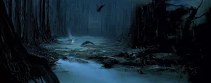 Mysterious Dagobah Swamp Night Scene Wallpaper