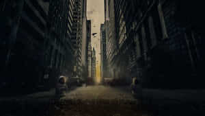 Mysterious Dark Alley At Night Wallpaper