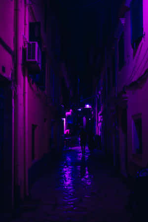 Mysterious Dark Alleyway At Night Wallpaper