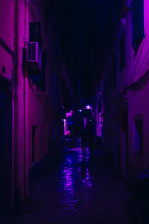 Mysterious Dark Alleyway At Night Wallpaper
