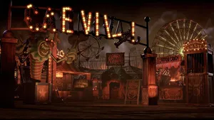 Mysterious Dark Carnival Scene Wallpaper