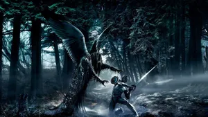 Mysterious Dark Creature Emerging From Shadows Wallpaper