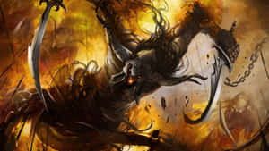 Mysterious Dark Creature Lurking Among Shadows Wallpaper