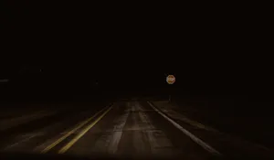 Mysterious Dark Crossroad Under The Full Moon Wallpaper
