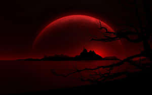 Mysterious Dark Island At Night Wallpaper