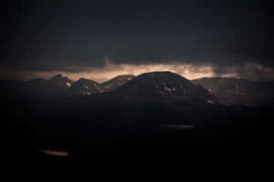 Mysterious Dark Mountain At Night Wallpaper