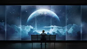 Mysterious Dark Night Scene With A Solitary Bench In 4k Ultra Hd Wallpaper