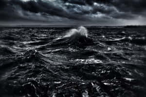 Mysterious Dark Ocean Waves Wallpaper