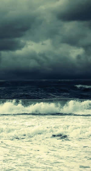 Mysterious Dark Ocean Waves Wallpaper