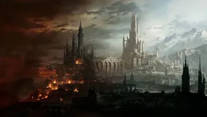 Mysterious Dark Realm Landscape Wallpaper