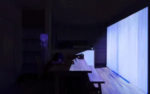 Mysterious Dark Room Illuminated By A Single Light Source Wallpaper