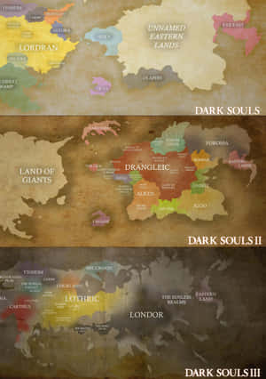 Mysterious Dark Souls Game Map Wallpaper