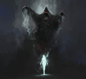 Mysterious Dark Spirit Lurking In The Shadows Wallpaper