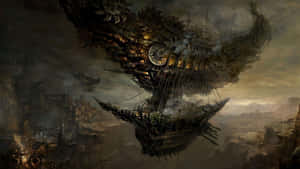 Mysterious Dark Steampunk World Wallpaper