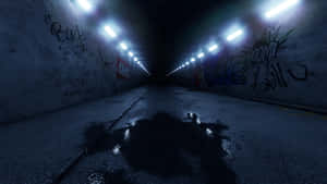 Mysterious Dark Underground Tunnel Wallpaper