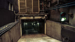 Mysterious Dark Underground Tunnel Wallpaper