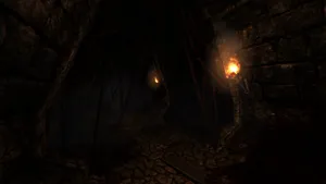 Mysterious Dark Underground Tunnel Wallpaper